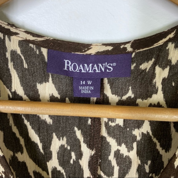New Roaman’s Animal Print Button Down Dress 14W - Picture 5 of 7